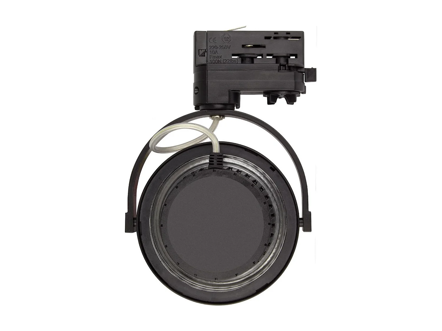 Spot LED sur Rail Triphasé CREE AR111 15W Dimmable Noir 2700K Blanc chaud