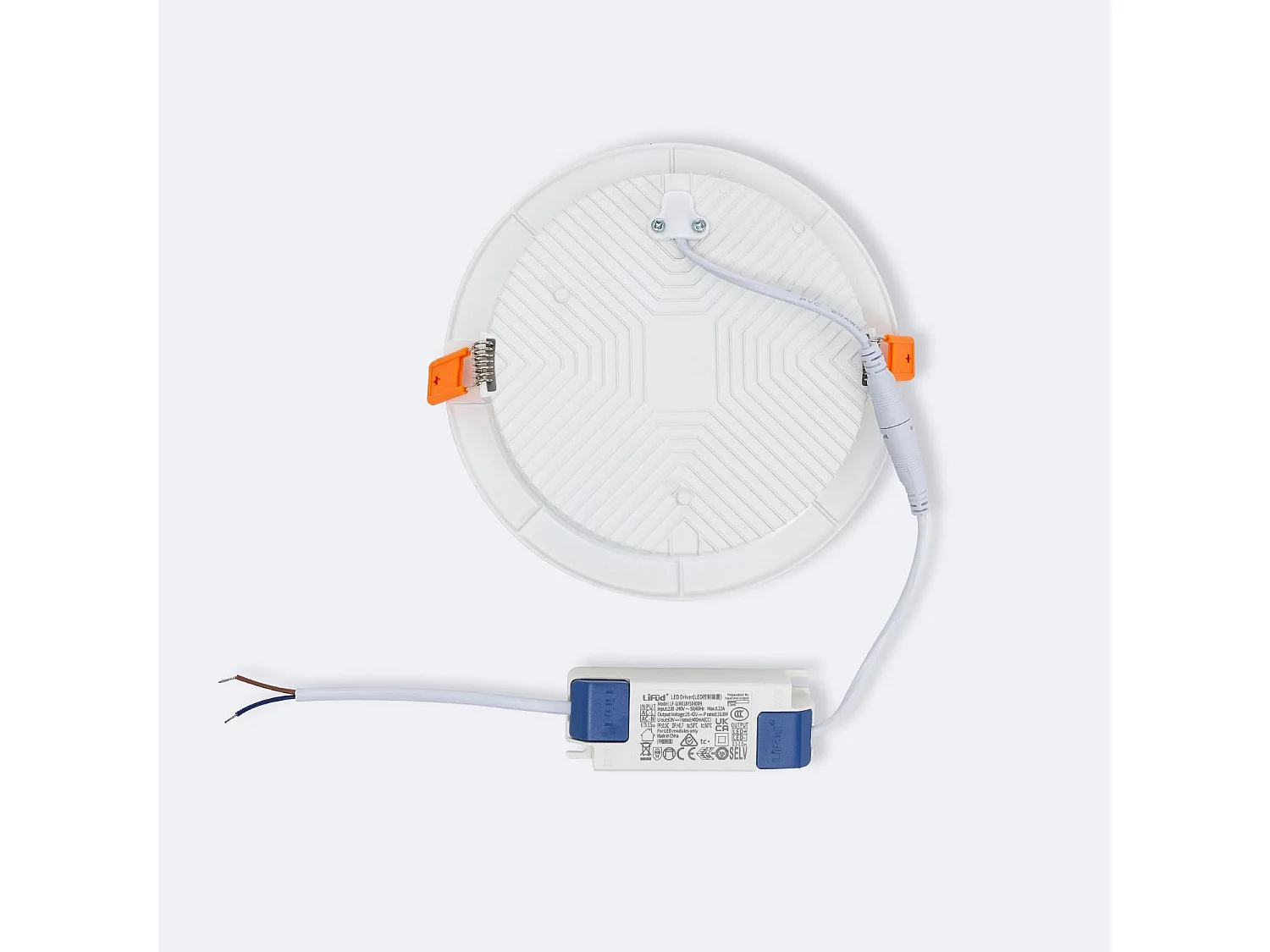 Downlight LED 18W Rond Chip  Aero 110 lm/W  Coupe Ø 150 mm 2700K Blanc chaud