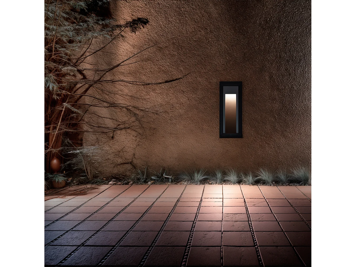 Baliza Exterior LED Superficie Pared Rectangular Negro Edulis 4000K Blanco Neutro