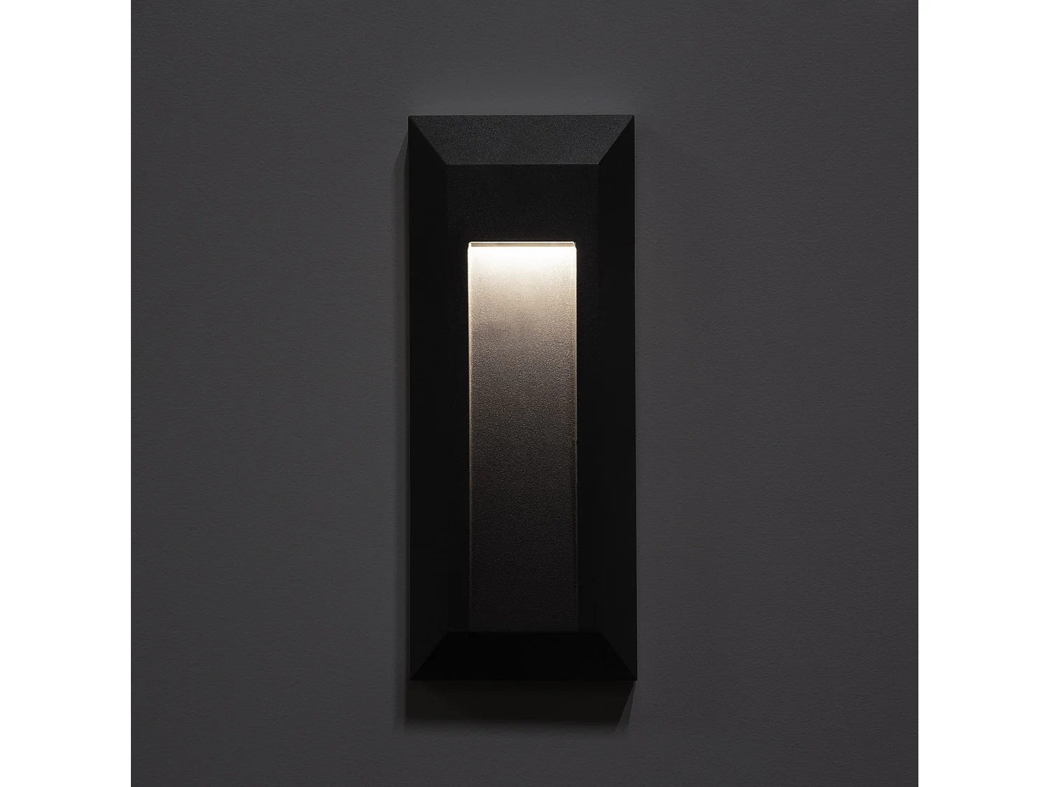 Baliza Exterior LED Superficie Pared Rectangular Negro Edulis 4000K Blanco Neutro