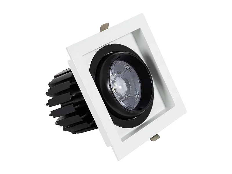 Foco Downlight LED 18W COB Direccionable 360º Cuadrado Corte 125x125 mm CRI90 Expert Color No Flicker No Flicker 3000K Blanco Cálido