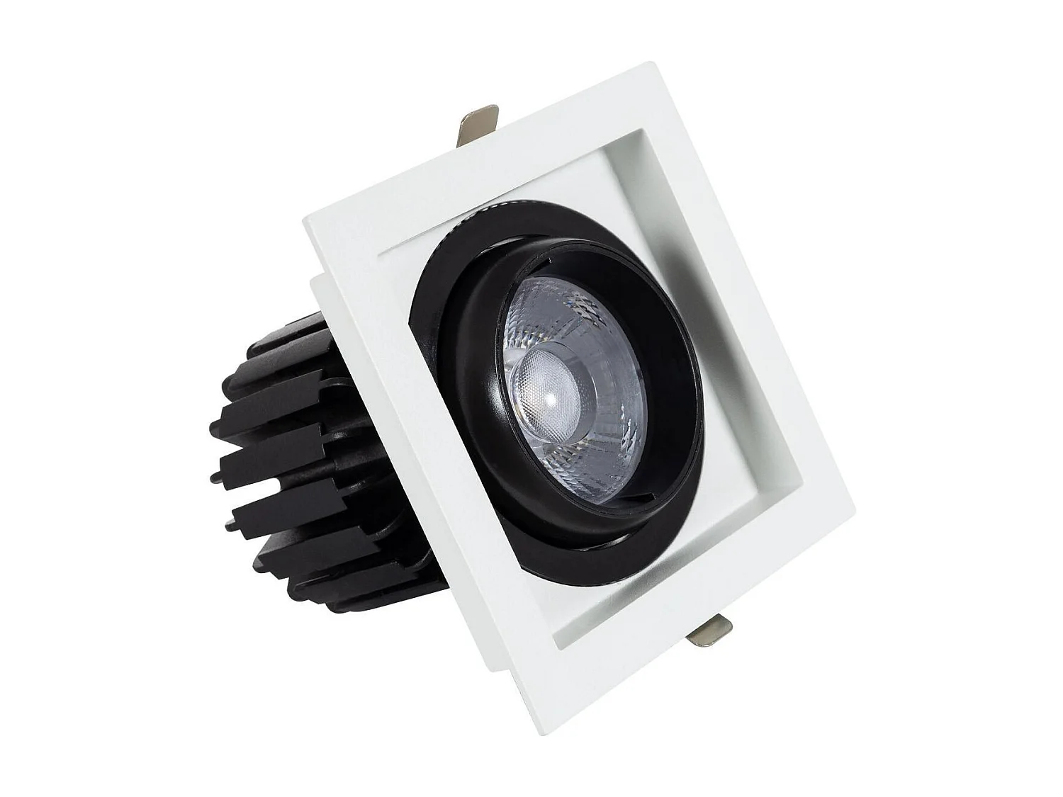 Spot LED Downlight COB Carré Orientable 360º Expert Color No Flicker CRI90 18W Coupe 125x125mm Expert Color No Flicker 3000K Blanc chaud