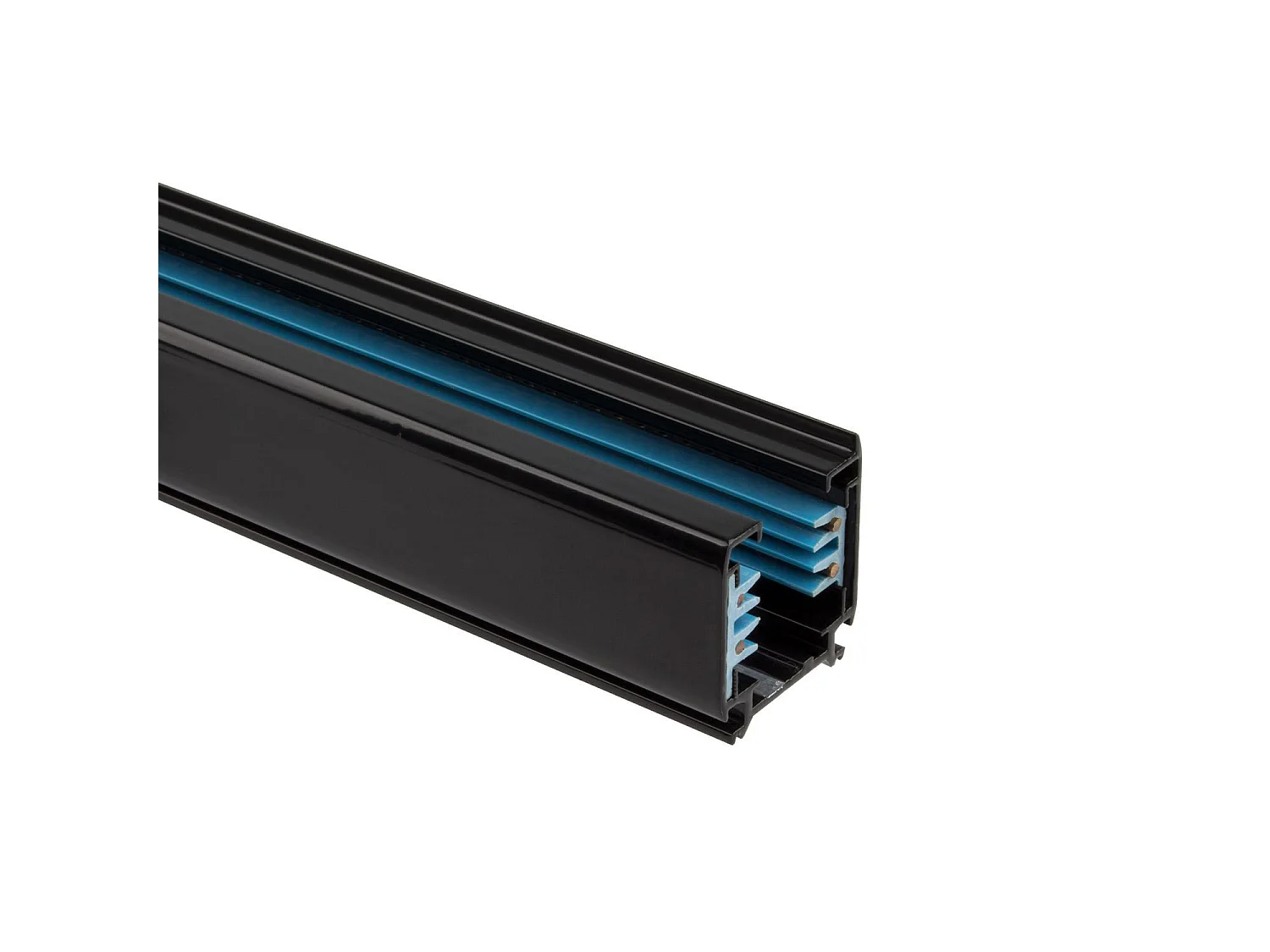 Rail Triphasé Aluminium 1 Mètre pour Spots LED Noir