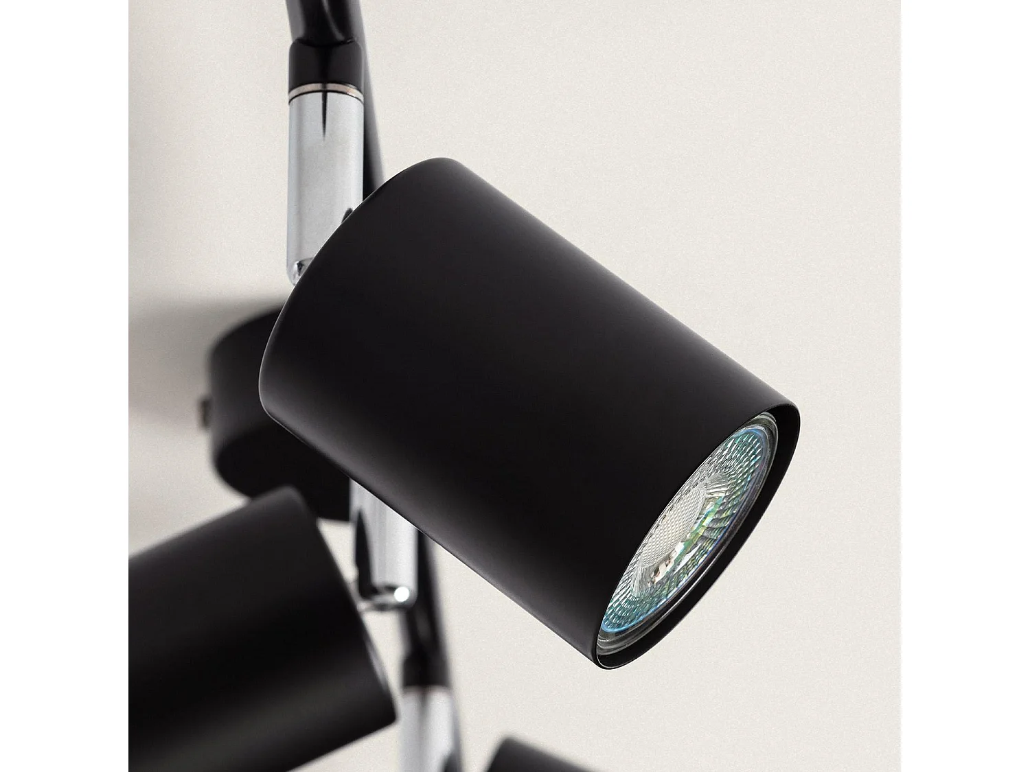 Plafonnier Orientable Métal 4 Spots Albus Black  Noir