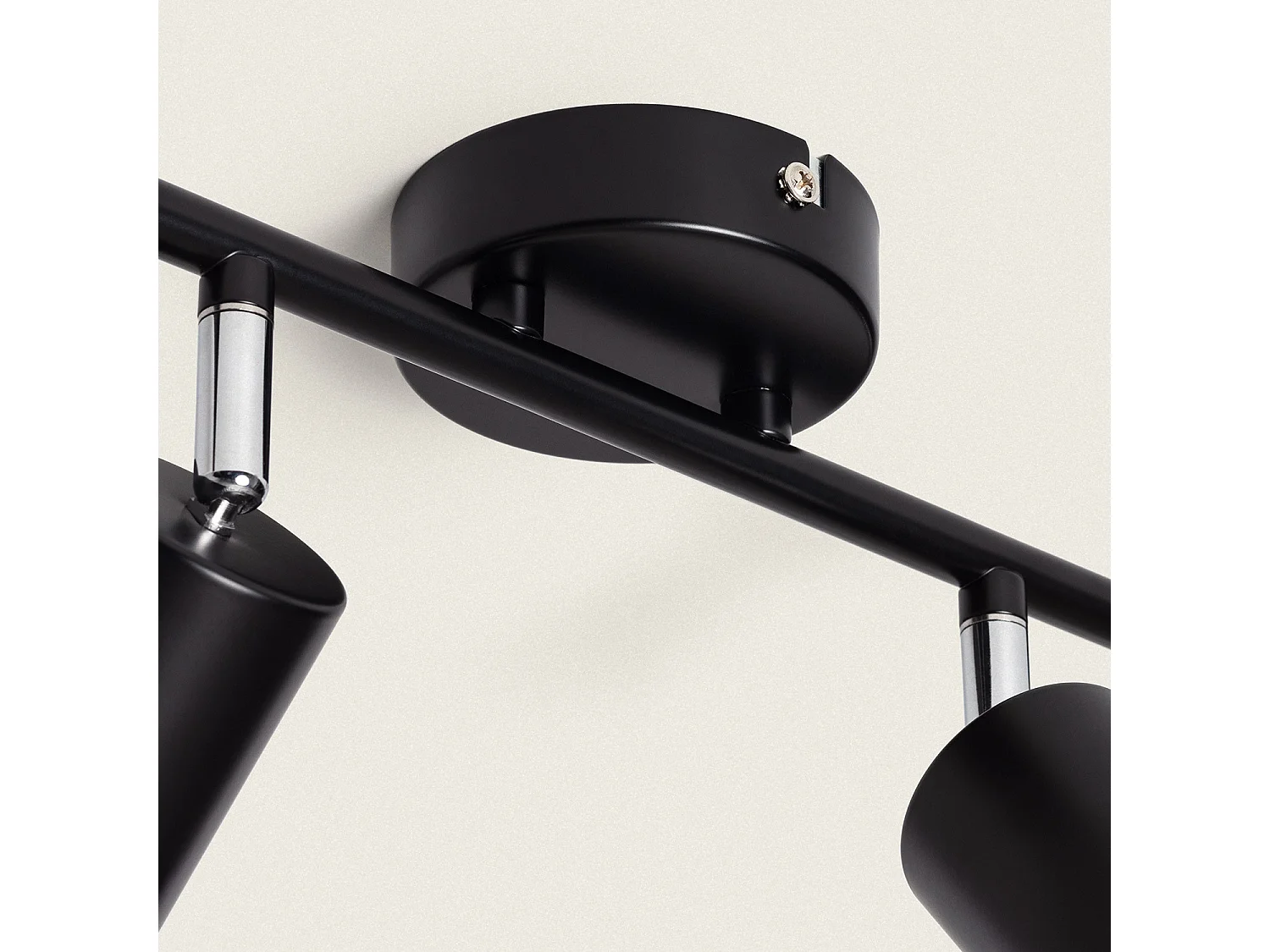 Plafonnier Orientable Métal 4 Spots Albus Black  Noir