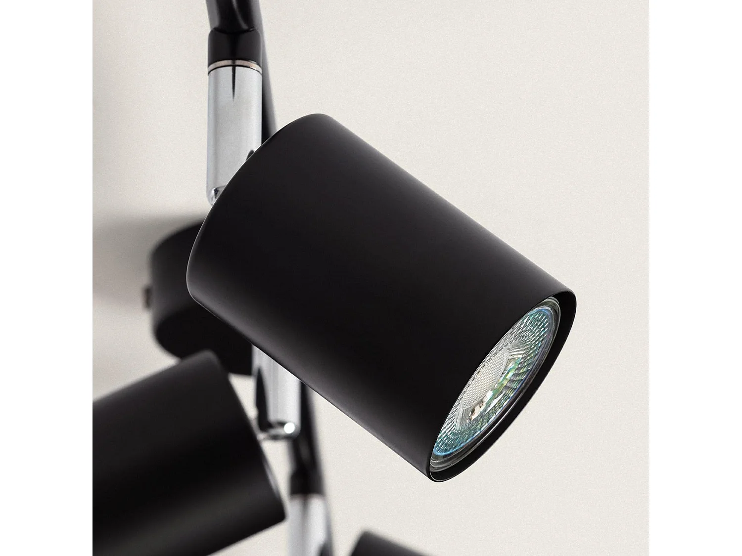 Plafonnier Orientable Métal 4 Spots Albus Black  Noir