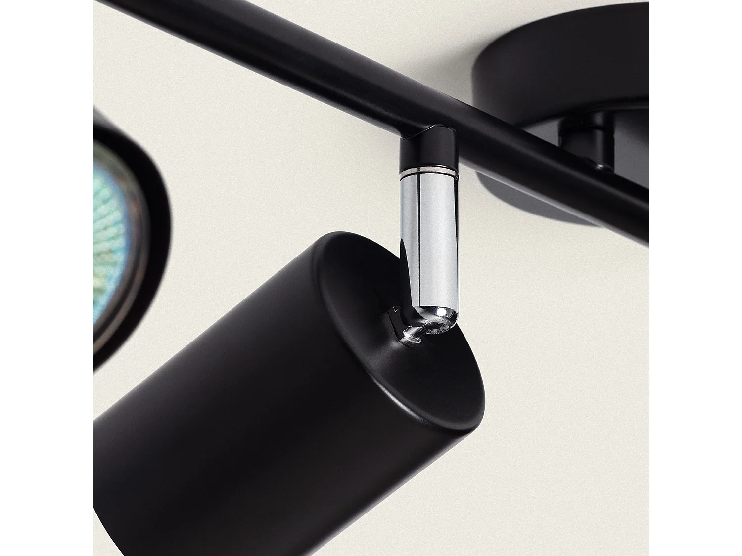 Plafonnier Orientable Métal 4 Spots Albus Black  Noir