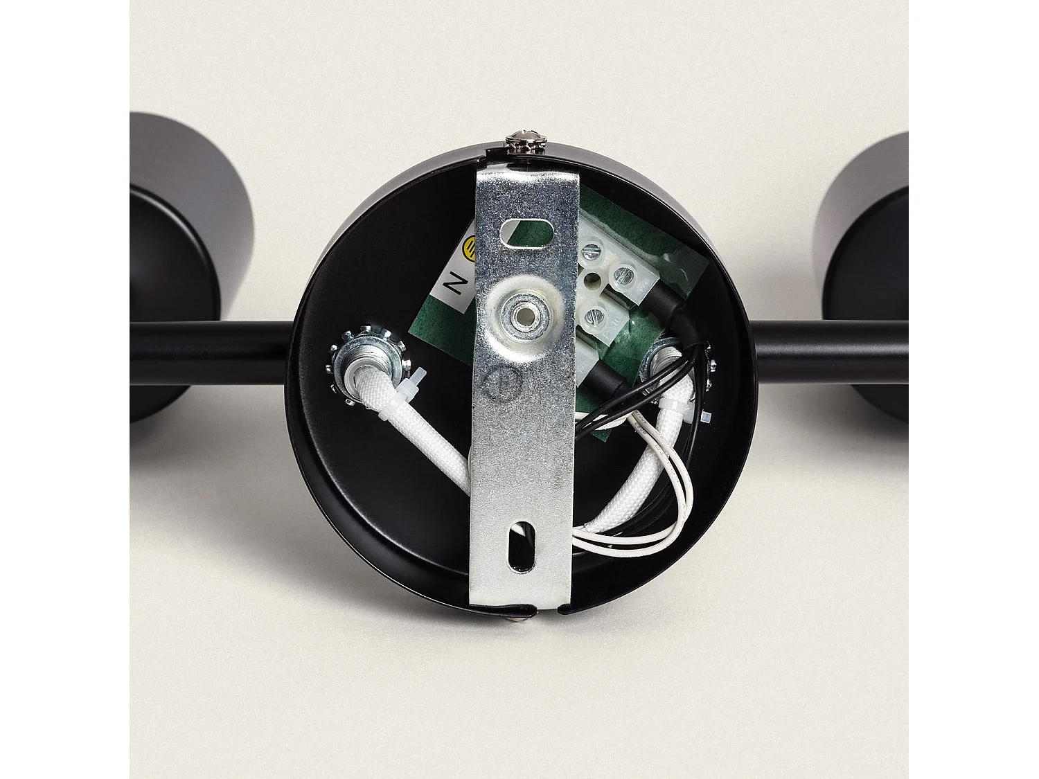 Lámpara de Techo Orientable Metal 4 Focos Albus Black Negro