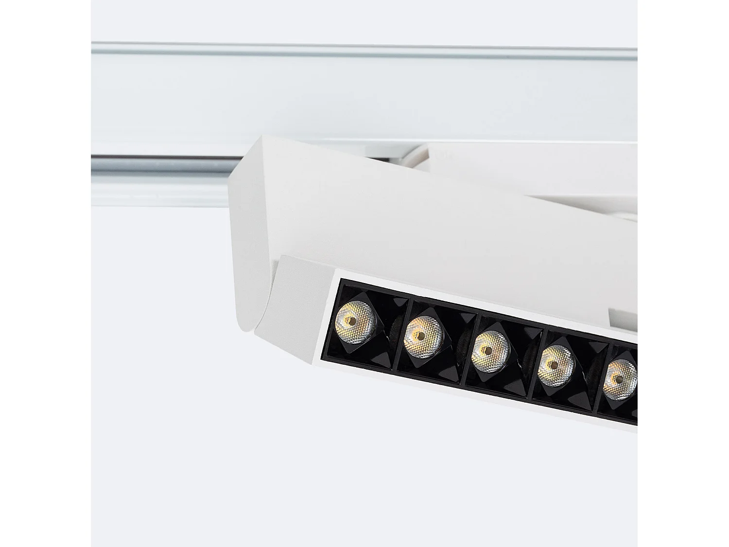 Spot Linéaire LED sur Rail Monophasé 12W CCT Sélectionnable Dimmable Elegant Optic Blanc (3000K - 4000K - 5000K) Sélectionnable