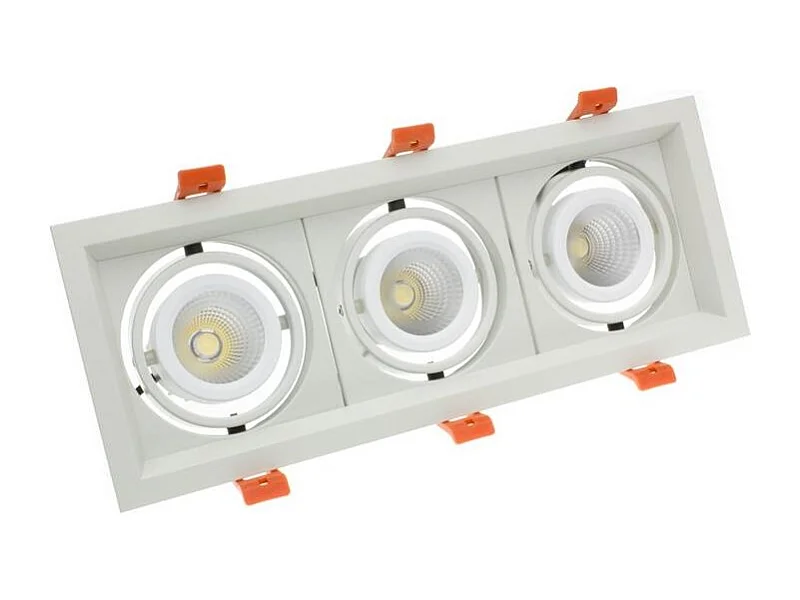 Faretto Downlight LED 3x10W CREE-COB Orientabile Madison (UGR 19) Taglio 295x110mm LIFUD 5000K Bianco Freddo