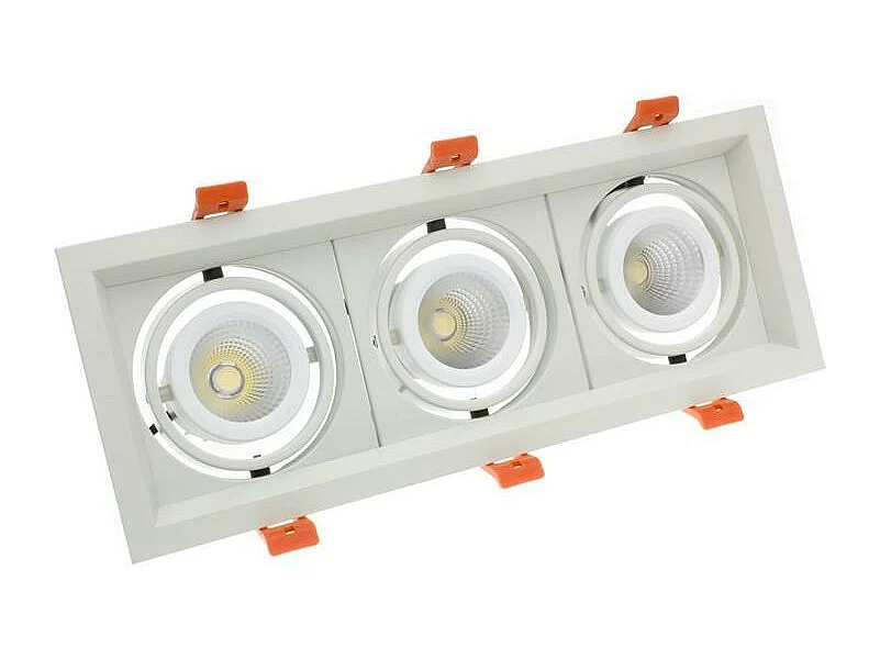 Spot LED Downlight CREE-COB Madison Orientable 3x10W LIFUD (UGR 19) Coupe 295x110mm 5000K Blanc froid