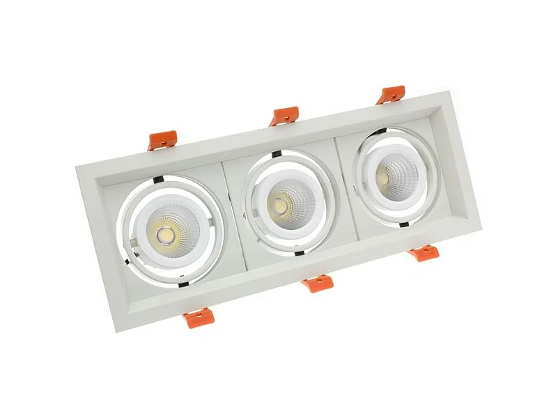 Faretto Downlight LED 3x10W CREE-COB Orientabile Madison (UGR 19) Taglio 295x110mm LIFUD 5000K Bianco Freddo