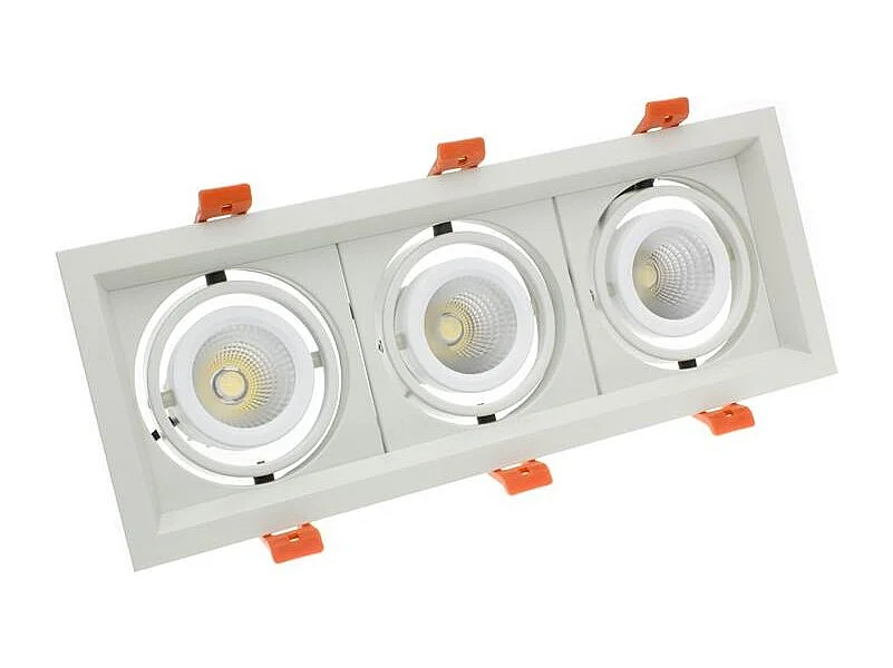 Spot LED Downlight CREE-COB Madison Orientable 3x10W  (UGR 19) Coupe 295x110mm 5000K Blanc froid