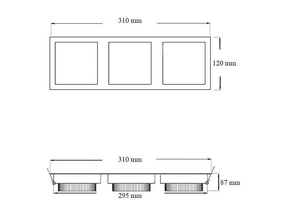 Spot LED Downlight CREE-COB Madison Orientable 3x10W  (UGR 19) Coupe 295x110mm 5000K Blanc froid