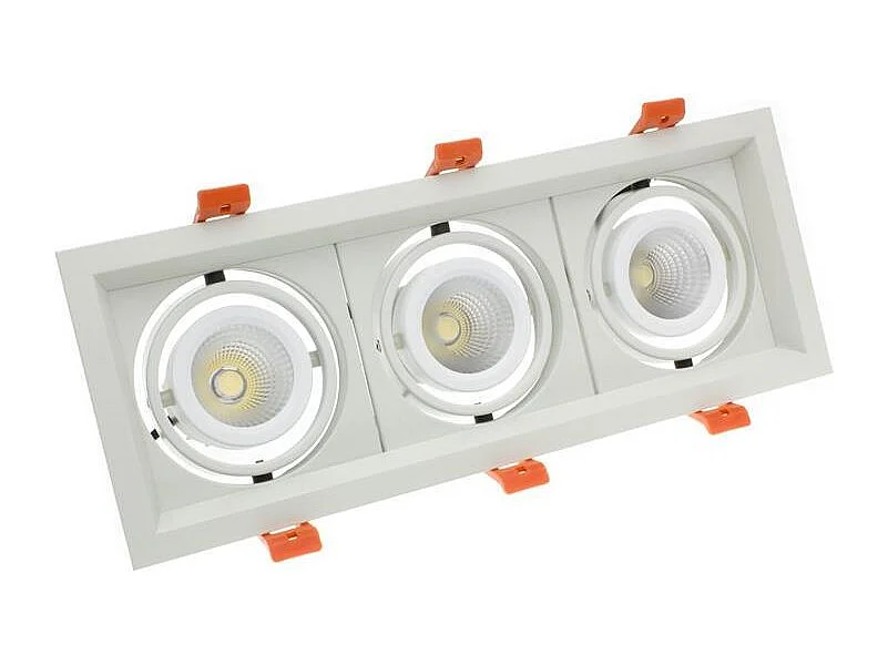 Spot LED Downlight CREE-COB Madison Orientable 3x10W  (UGR 19) Coupe 295x110mm 5000K Blanc froid