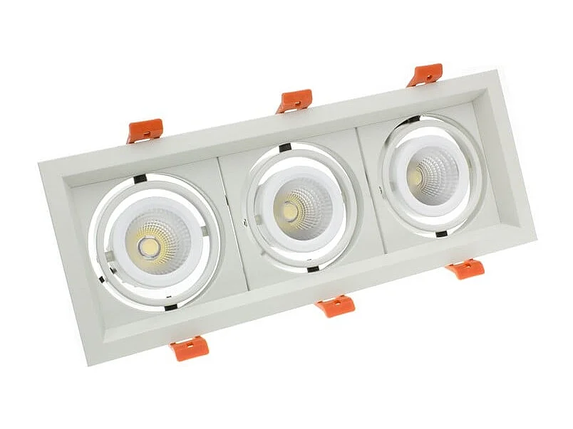 Spot LED Downlight CREE-COB Madison Orientable 3x10W  (UGR 19) Coupe 295x110mm 5000K Blanc froid