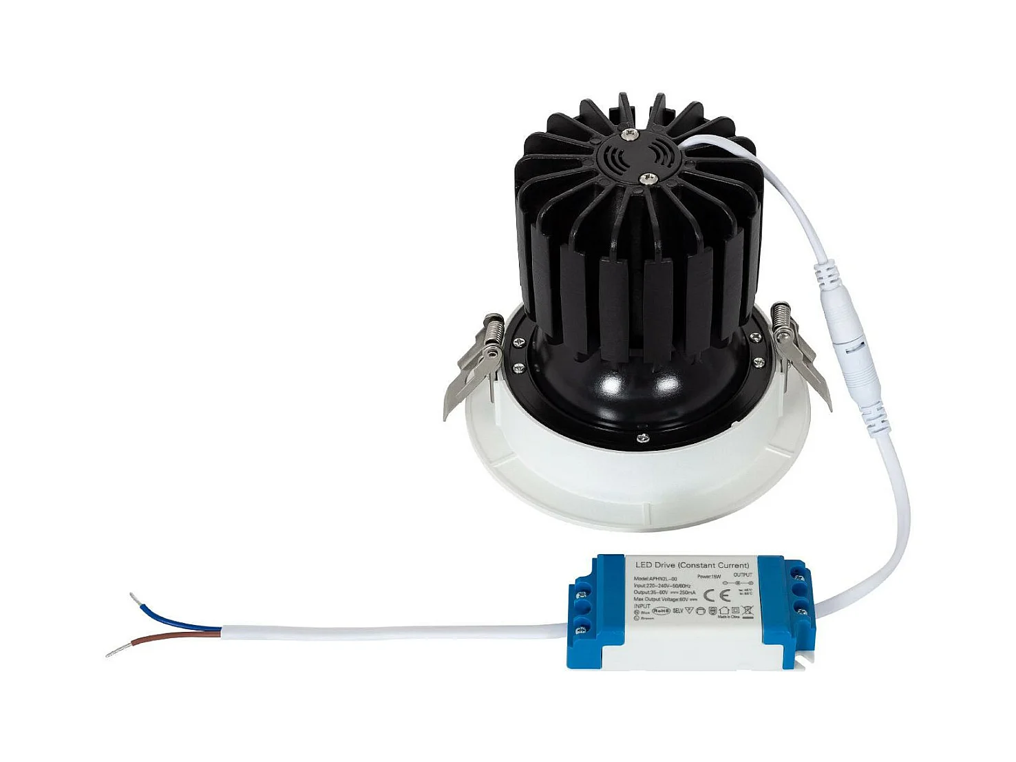 Spot LED Downlight COB Rond Orientable 360º (UGR19) High Lumen Expert Color No Flicker CRI90 18W Coupe Ø 115mm  No Flicker 6000K Blanc froid