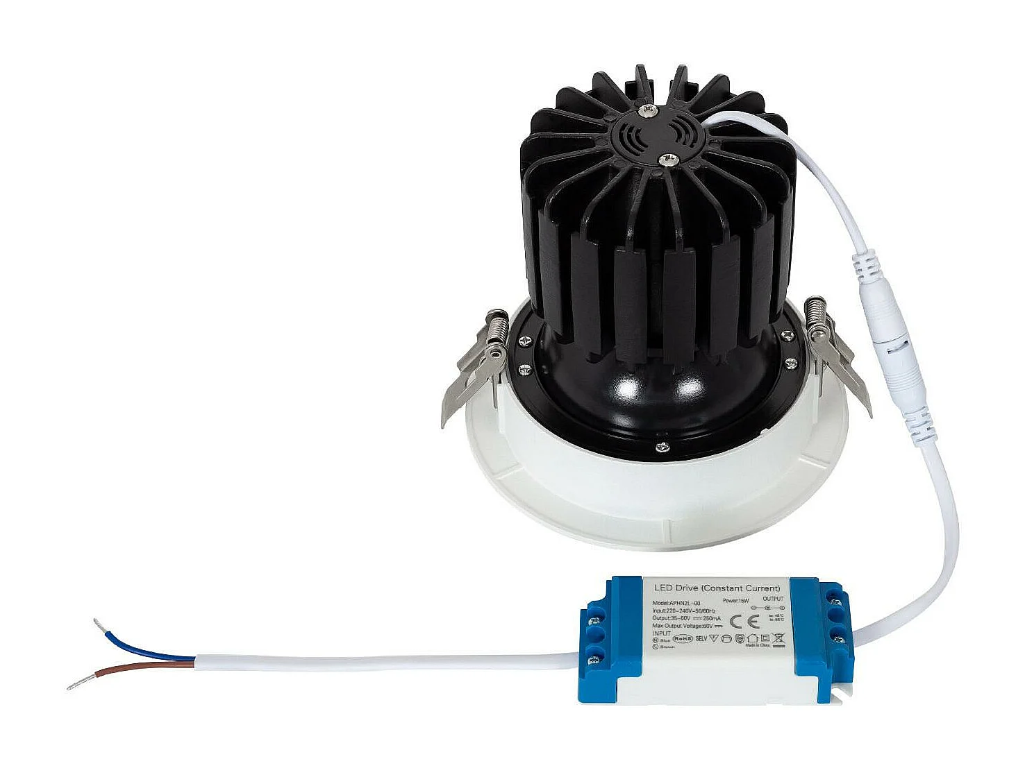 Spot LED Downlight COB Rond Orientable 360º (UGR19) High Lumen Expert Color No Flicker CRI90 18W Coupe Ø 115mm  No Flicker 6000K Blanc froid