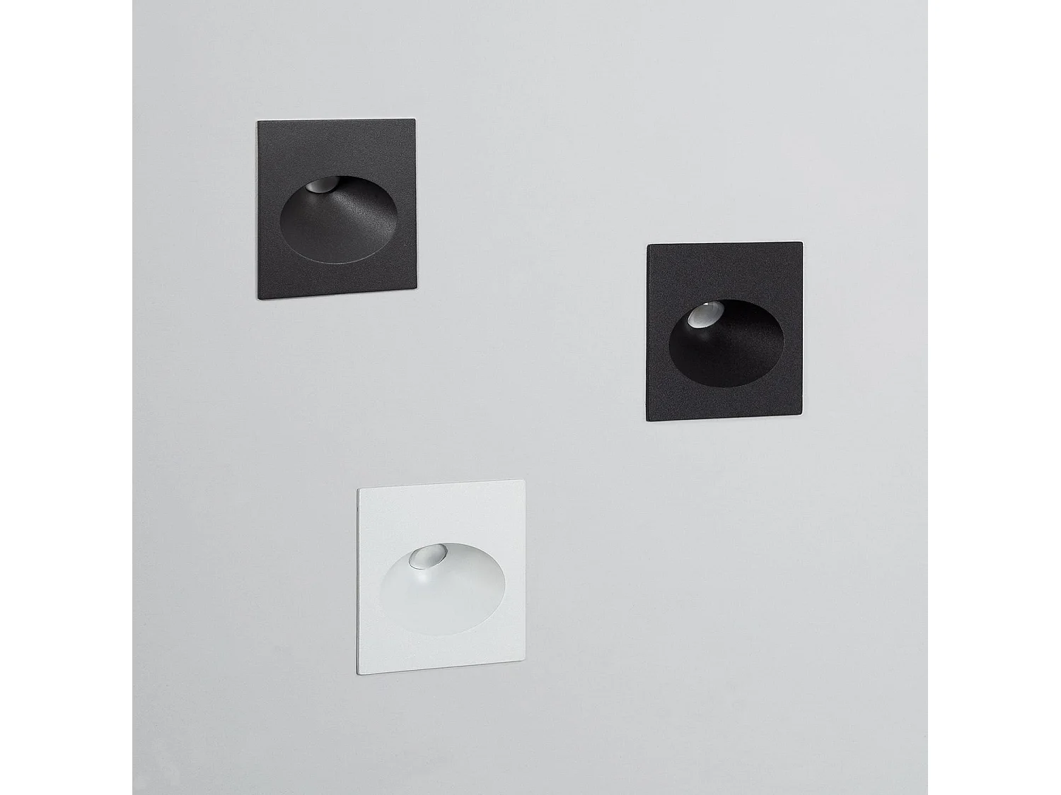 Segnapasso Esterni LED 3W da Incasso Parete Quadrato Nero Coney 4000K Bianco Naturale