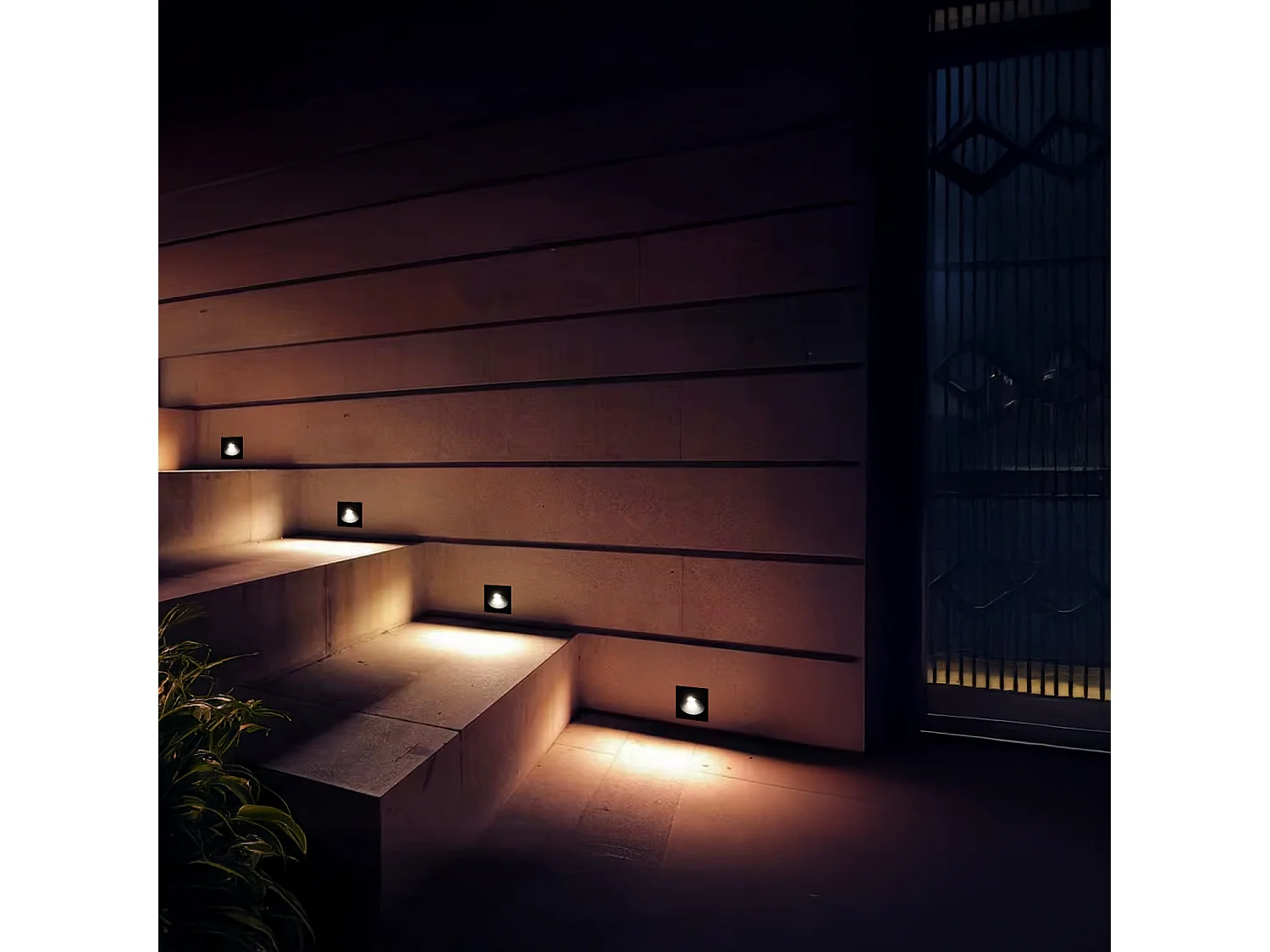 Balise Extérieure Murale LED Encastrable 3W Coney Noire