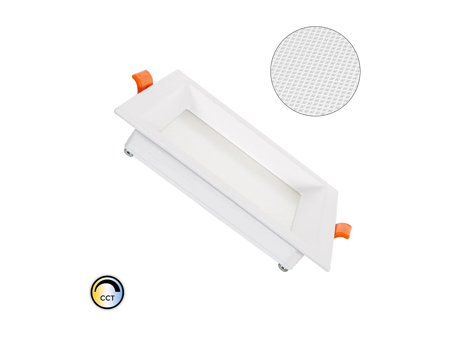 Dalle LED 10W Carrée CCT Sélectionnable Microprismatique  Coupe 110x110 mm No Flicker 2700K - 4000K - 6000K Sélectionnable (chaud-neutre-froid)