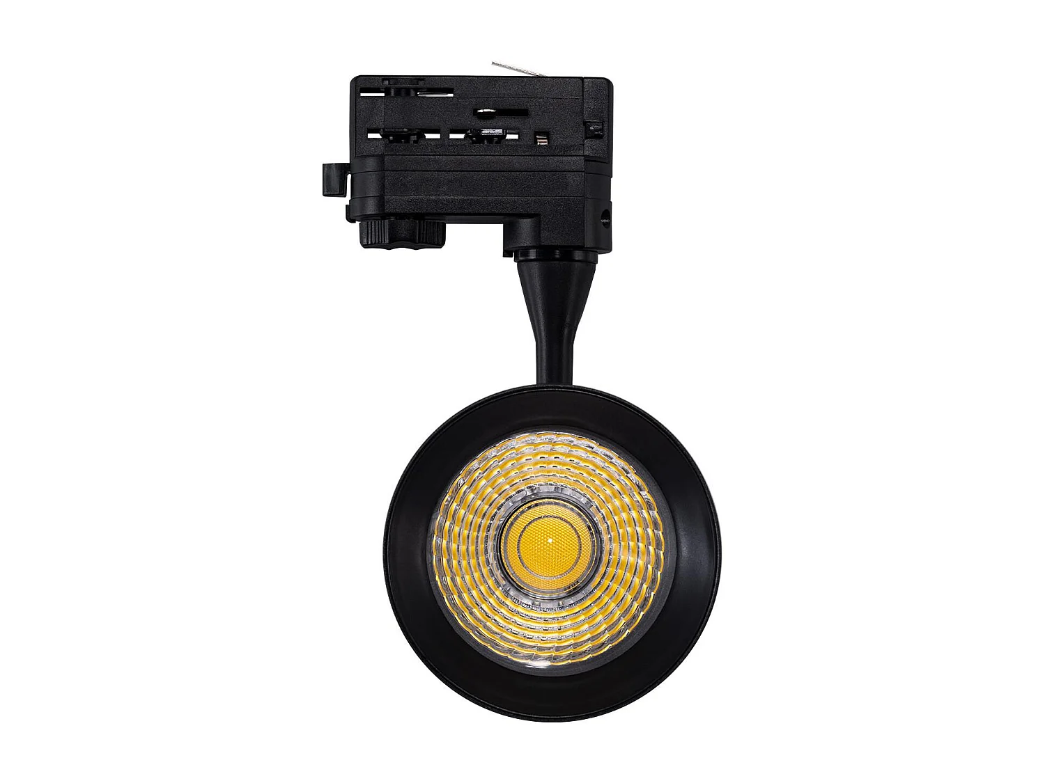 Spot LED sur Rail Triphasé 30W Vulcan Noir 3000K Blanc chaud