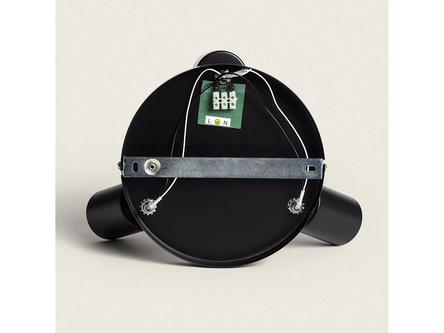 Plafonnier Orientable Rond Métal 3 Spots Albus Black  Noir