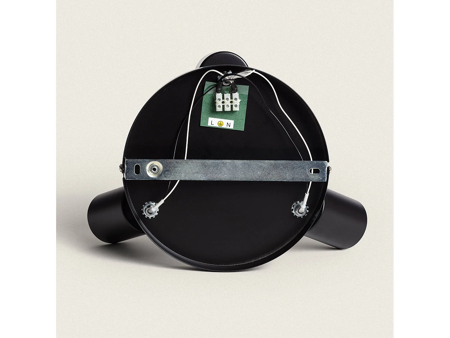 Plafonnier Orientable Rond Métal 3 Spots Albus Black  Noir