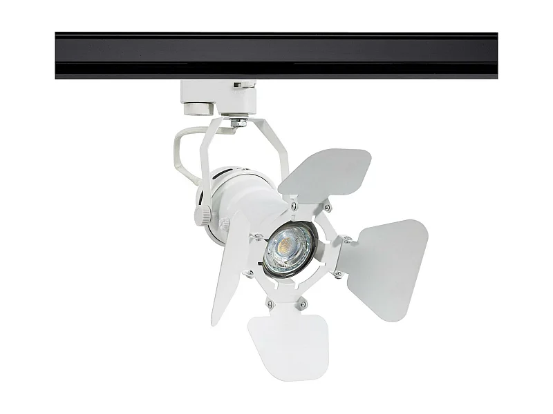 Spot à Douille sur Rail Triphasé Cinema Kurangna pour Ampoule GU10 Noir