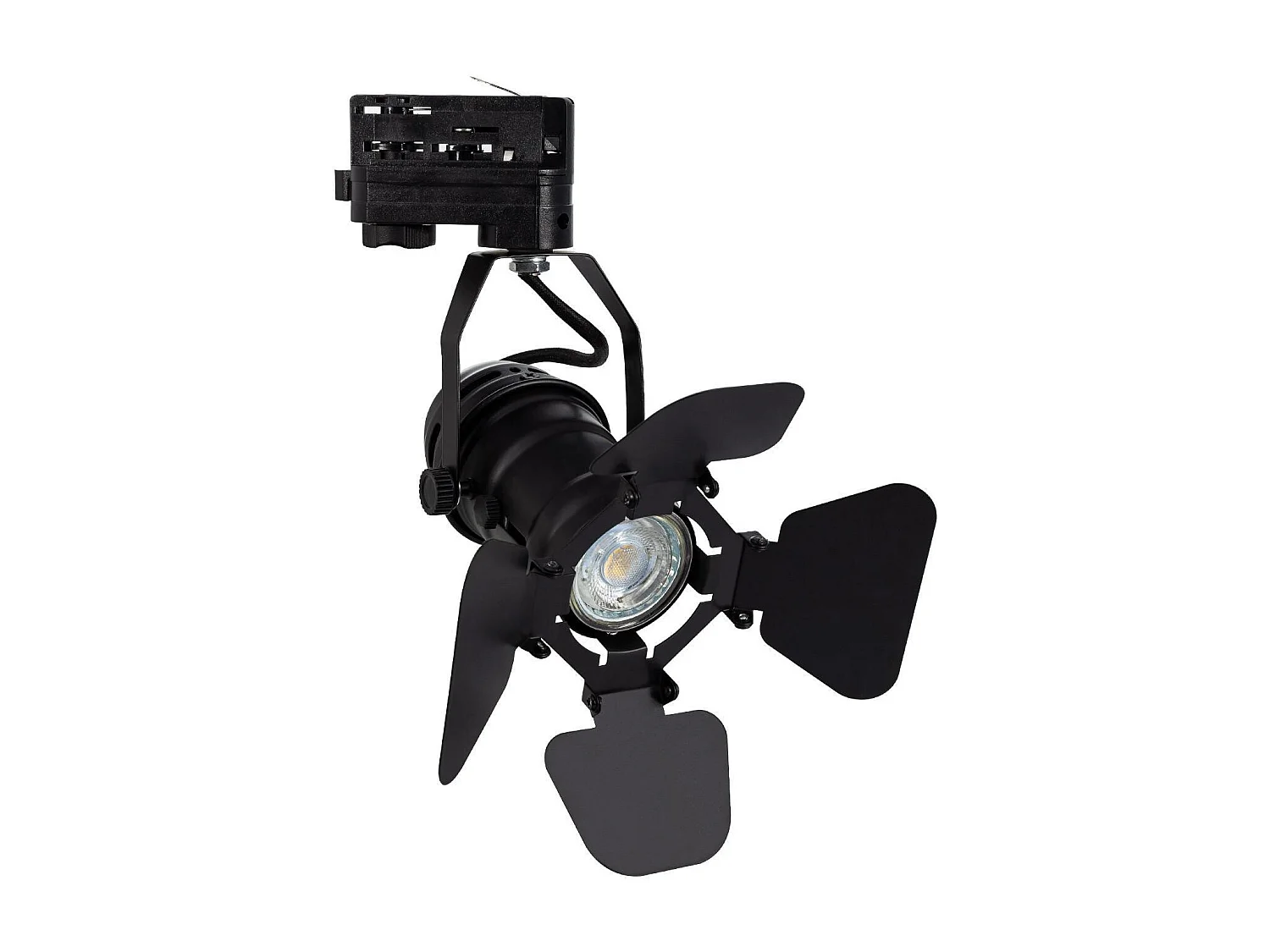 Spot à Douille sur Rail Triphasé Cinema Kurangna pour Ampoule GU10 Noir