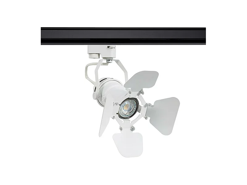 Spot à Douille sur Rail Triphasé Cinema Kurangna pour Ampoule GU10 Blanc