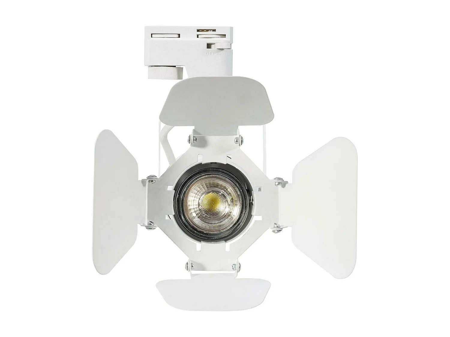 Spot à Douille sur Rail Triphasé Cinema Kurangna pour Ampoule GU10 Blanc