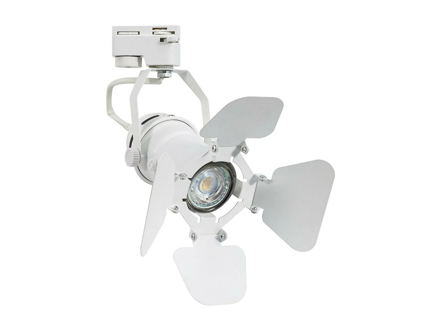 Spot à Douille sur Rail Triphasé Cinema Kurangna pour Ampoule GU10 Blanc