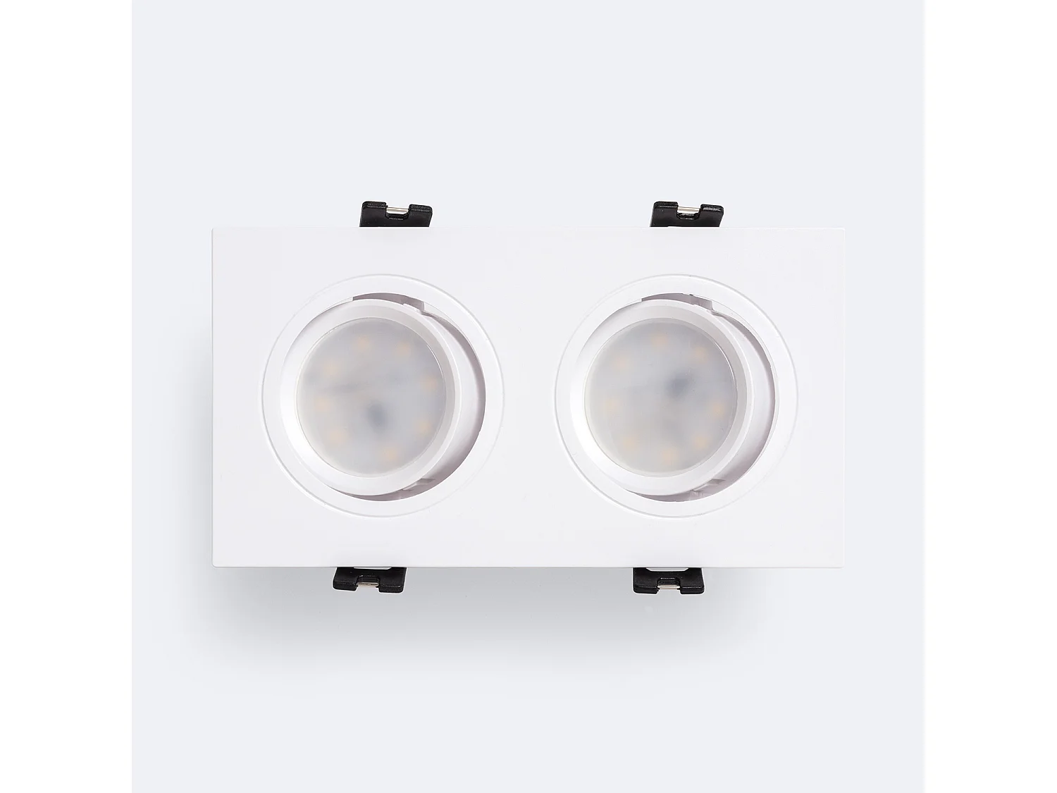 Pannello Downlight LED GU10 6W Orientabile Rettangolare PC Foro 75x150mm No Flicker 6000K Bianco Bianco Freddo