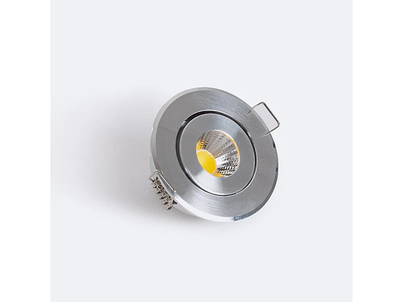 Downlight LED Circolare COB CRI90 Foro Ø 45mm Argento 4000K Bianco Naturale
