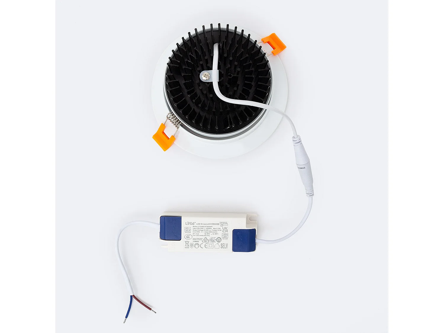 Spot Downlight LED 15W Rond COB CRI90 Coupe Ø 113 mm No Flicker 4000K Blanc neutre