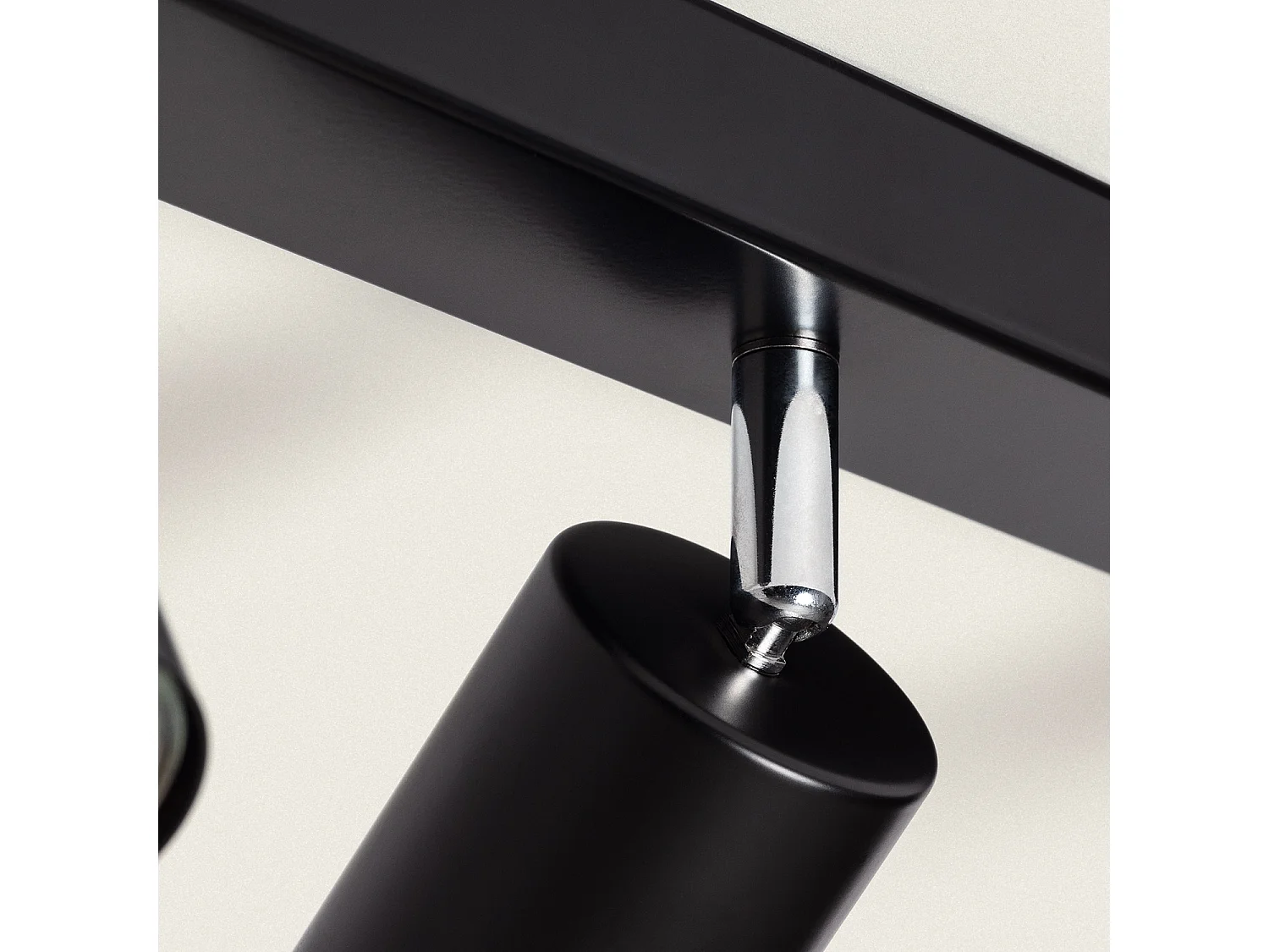 Plafonnier Orientable Métal 4 Spots Albus Black Large  Noir