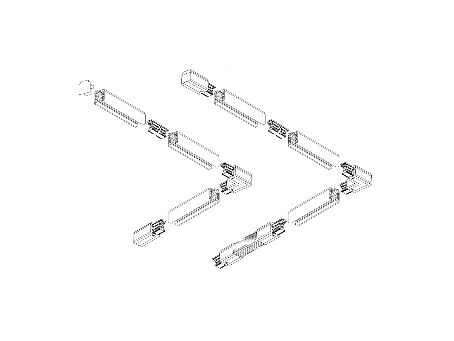Rail Triphasé DALI pour Spots LED 1 Mètre Blanc