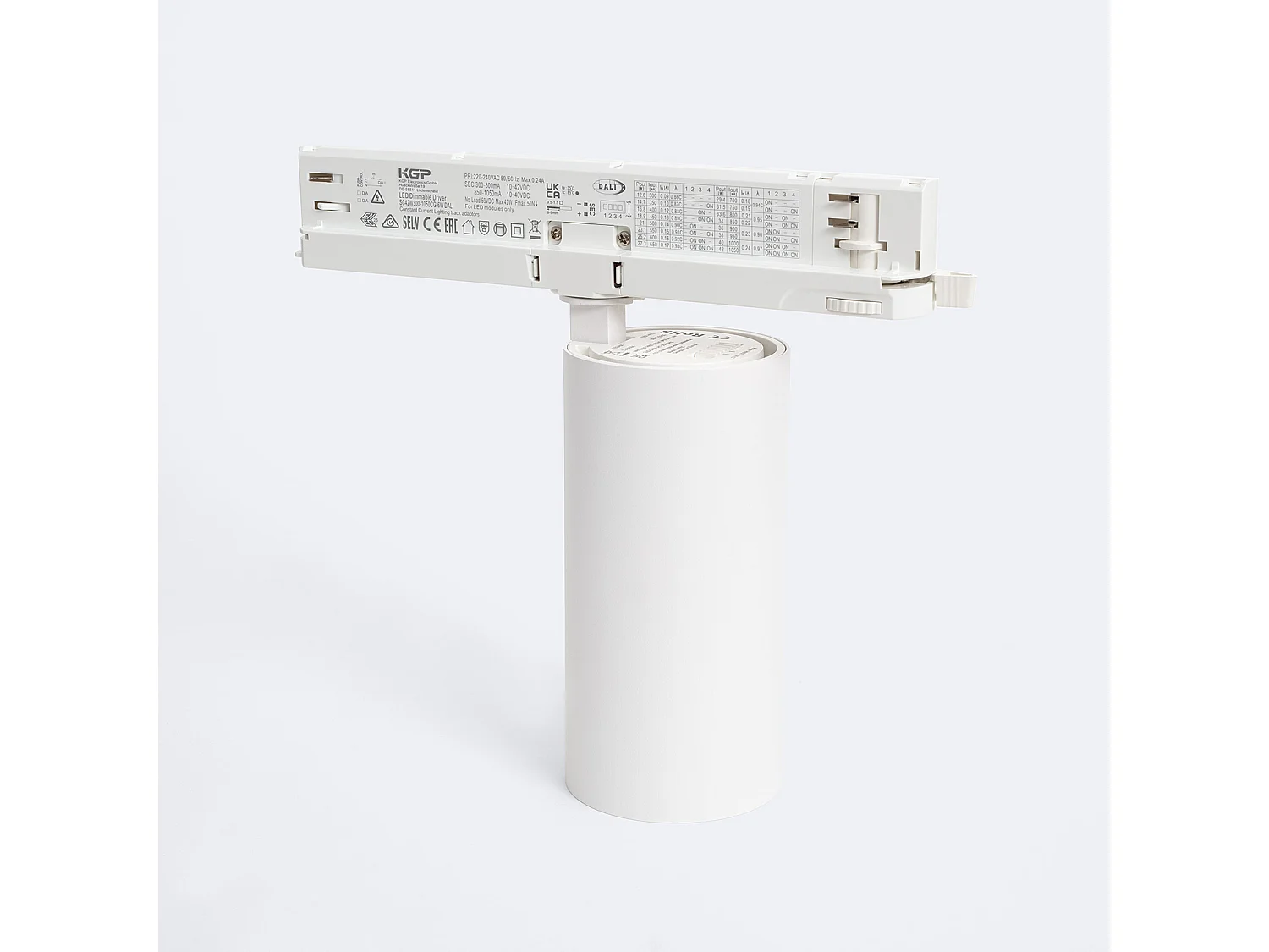 Spot LED sur Rail Triphasé 30W Fasano Dimmable DALI Blanc 2700K Blanc chaud
