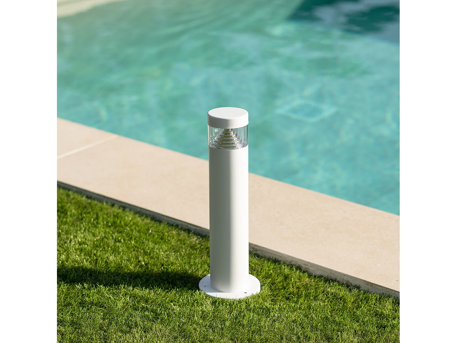 Balise LED Extérieure 5W en Saillie sur Pied 30cm Inti Inox Blanche 3000K Blanc chaud