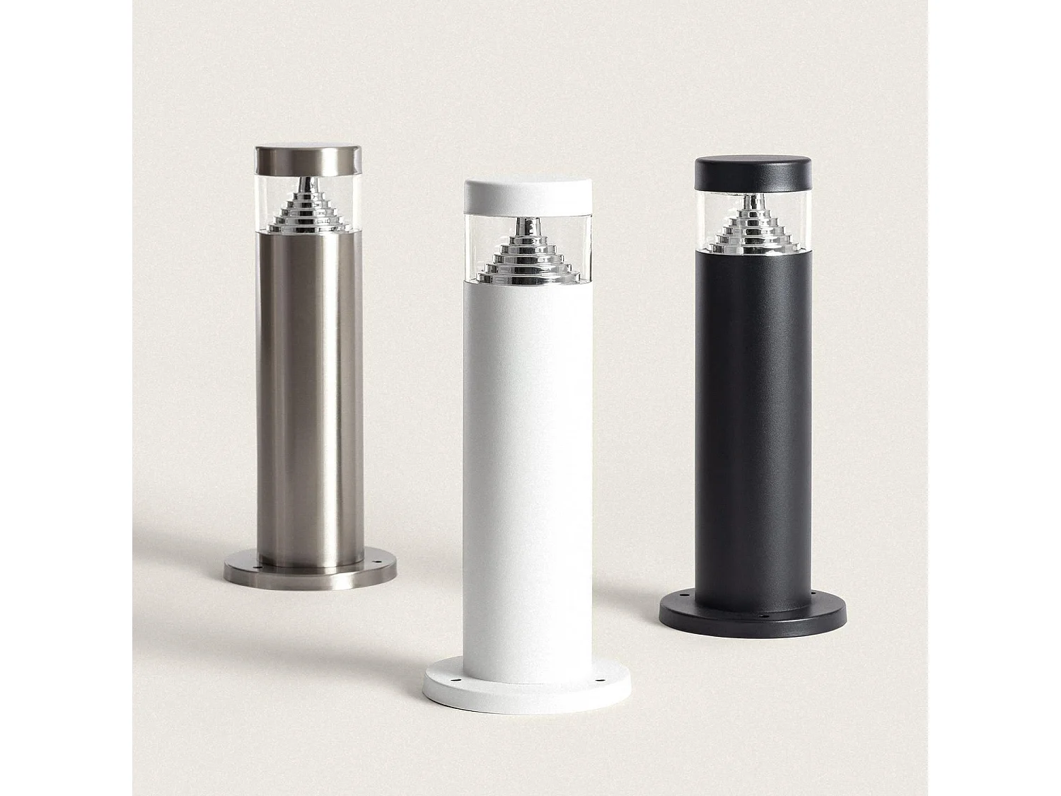 Balise LED Extérieure 5W en Saillie sur Pied 30cm Inti Inox Blanche 3000K Blanc chaud