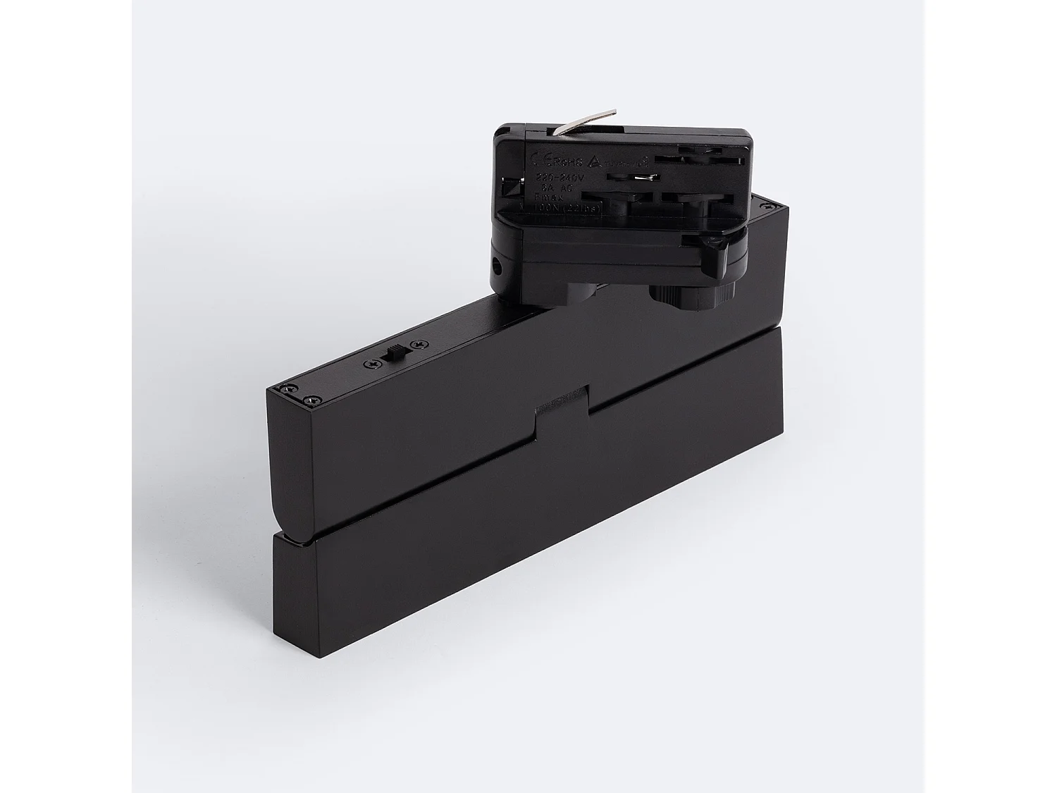 Spot Linéaire LED sur Rail Triphasé 12W CCT Sélectionnable Dimmable Elegant Optic Noir 3000K - 4000K - 5000K Sélectionnable