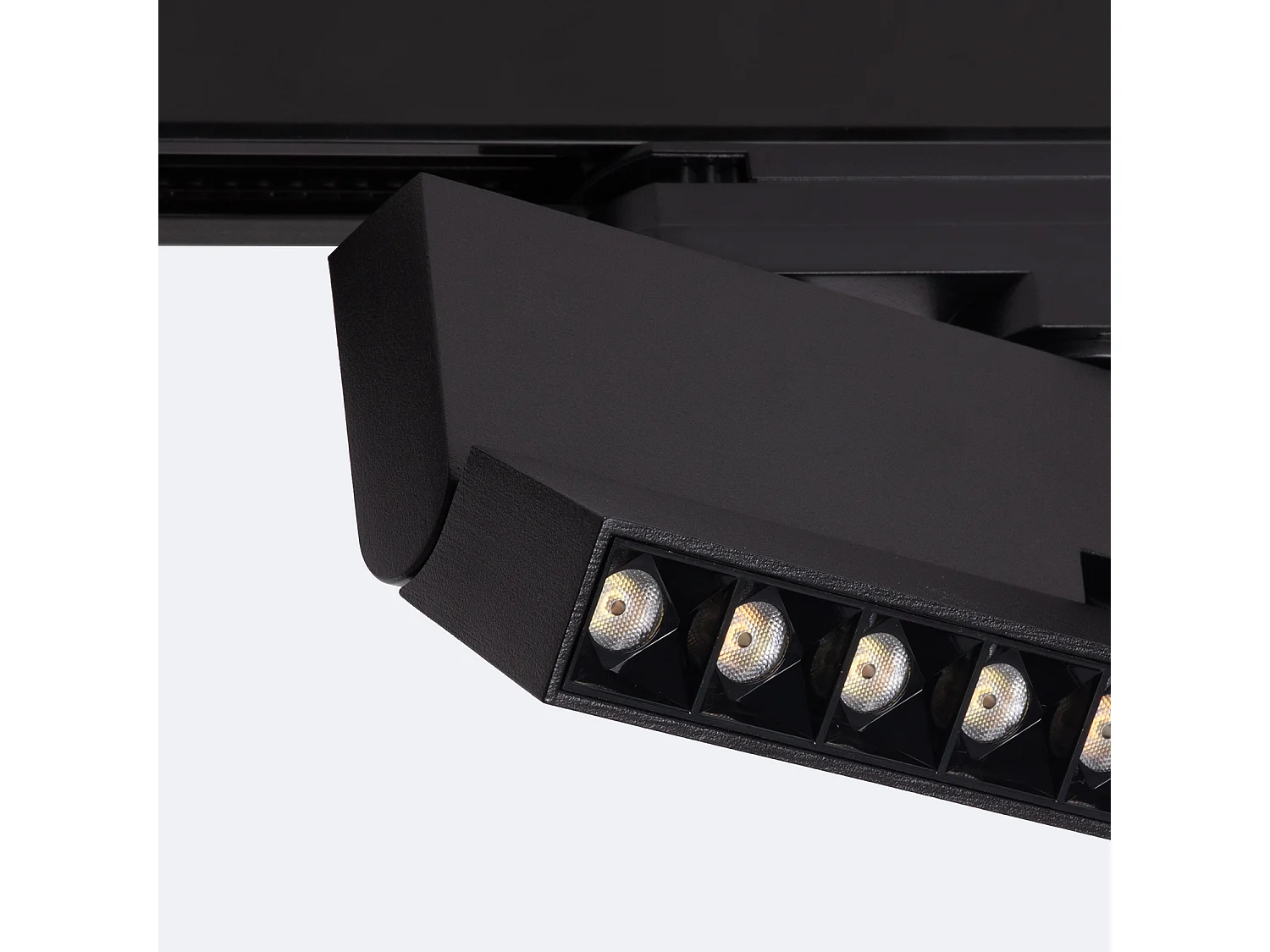 Spot Linéaire LED sur Rail Triphasé 12W CCT Sélectionnable Dimmable Elegant Optic Noir 3000K - 4000K - 5000K Sélectionnable