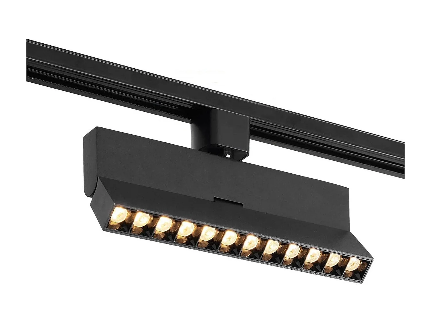 Spot Linéaire LED sur Rail Triphasé 12W CCT Sélectionnable Dimmable Elegant Optic Noir 3000K - 4000K - 5000K Sélectionnable