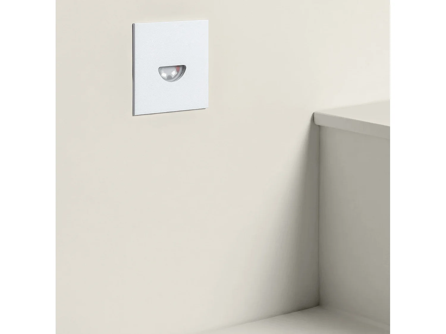 Baliza Exterior LED 2W Empotrable Aluminio Pared Cuadrado Blanco Guell 2700K Blanco Cálido