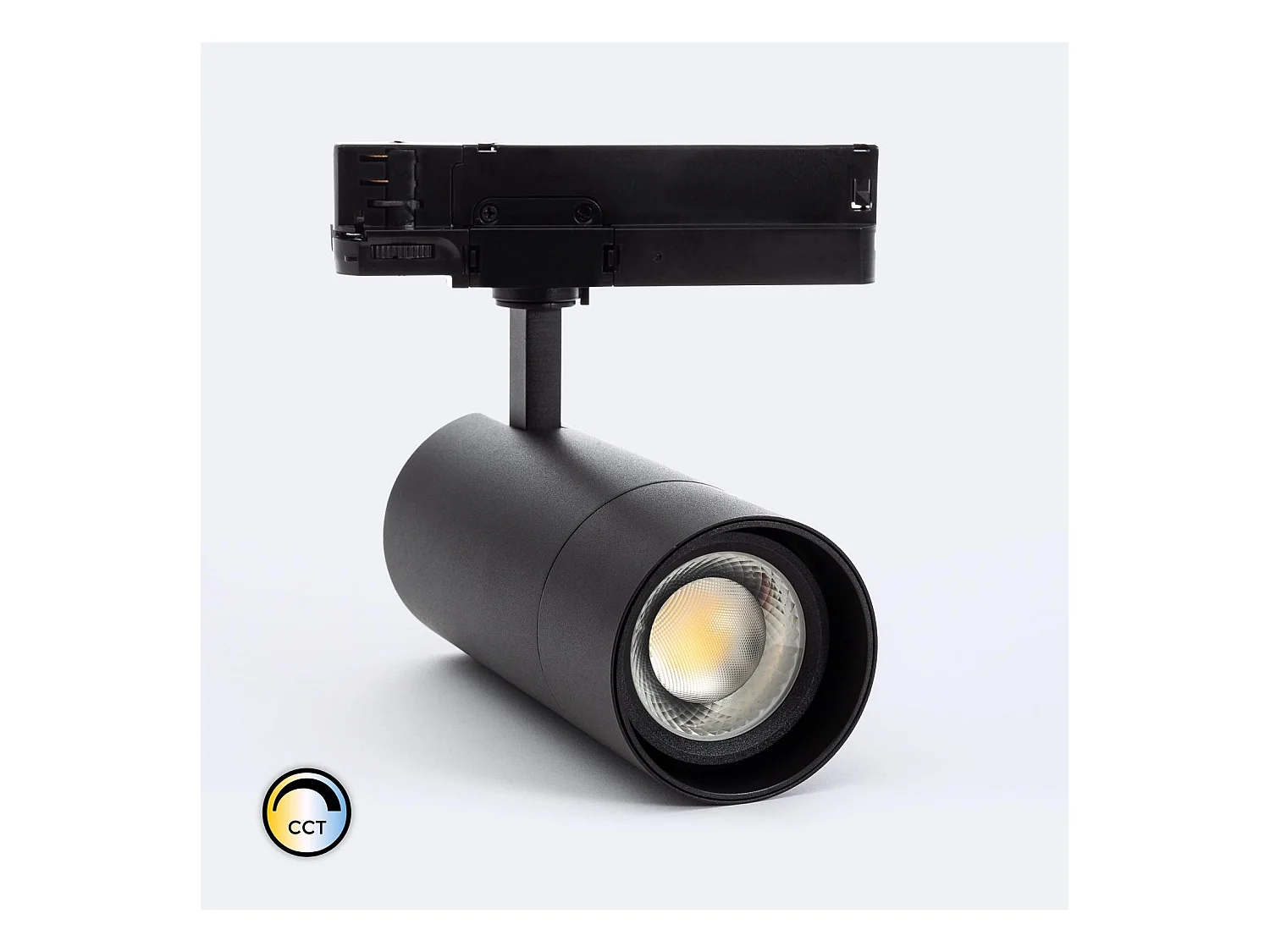 Spot LED sur Rail Triphasé 40W Wild CCT Sélectionnable Multiangle 24-60º Noir