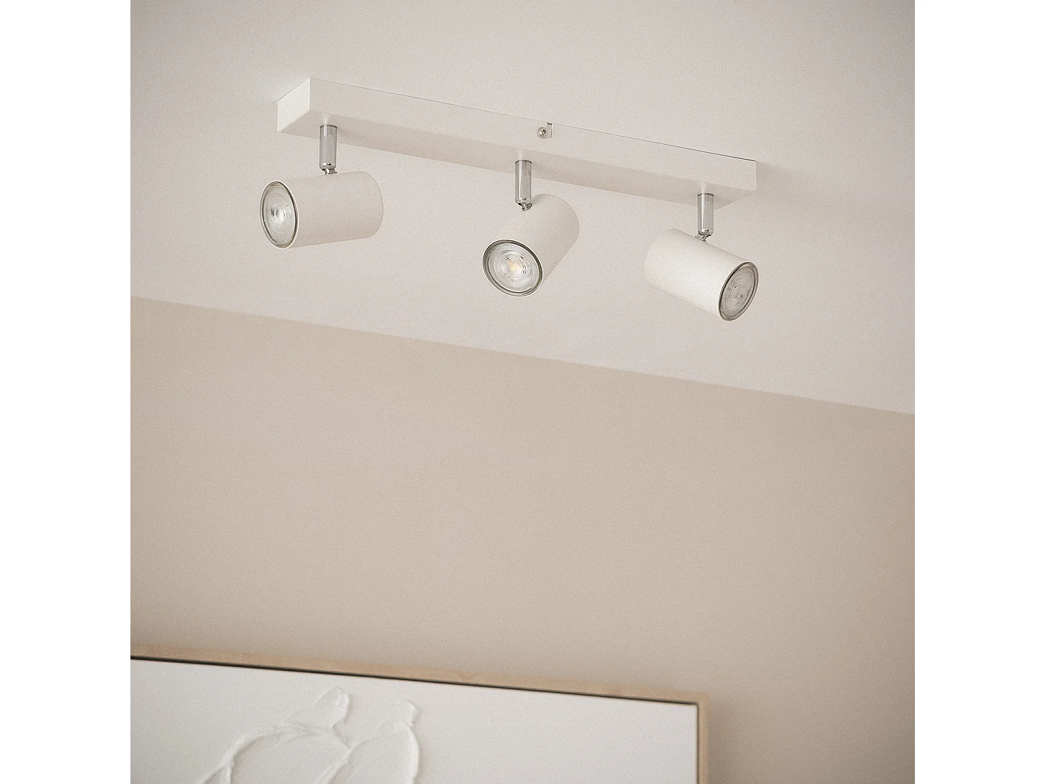 Plafonnier Orientable Métal 3 Spots Wuedy Blanc