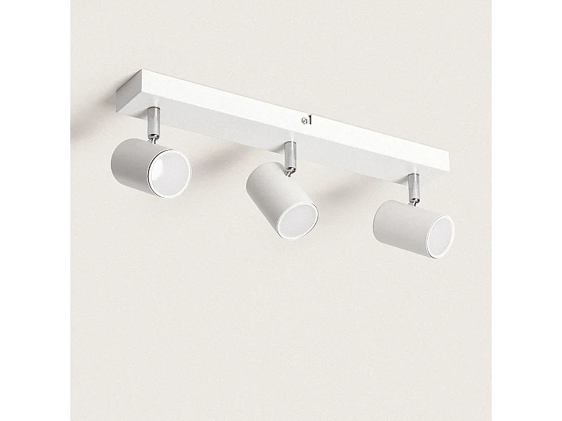 Plafonnier Orientable Métal 3 Spots Wuedy Blanc