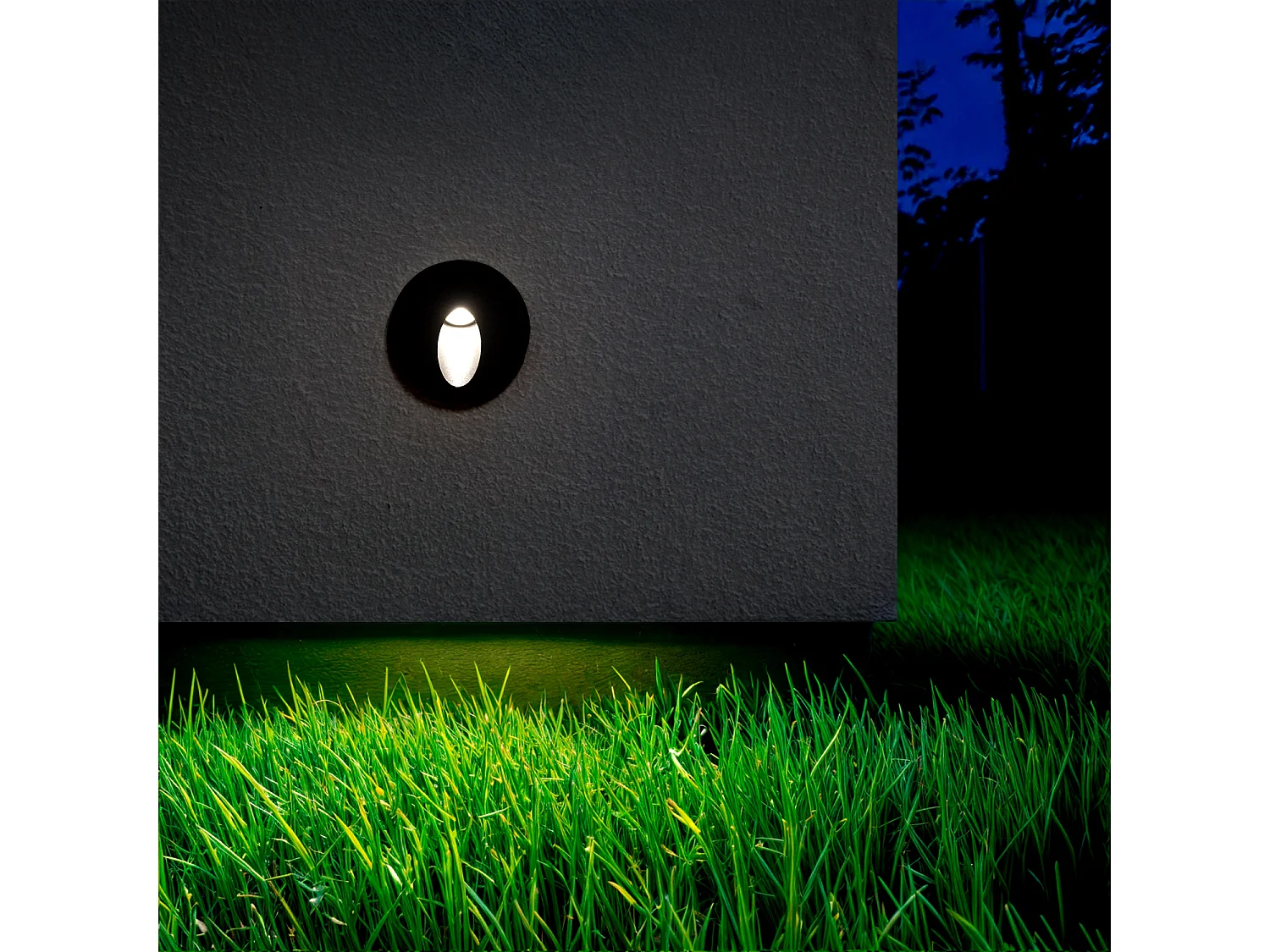 Segnapasso per Esterni LED 3W da Incasso a Parete Circolare Nero Boiler 4000K Bianco Naturale