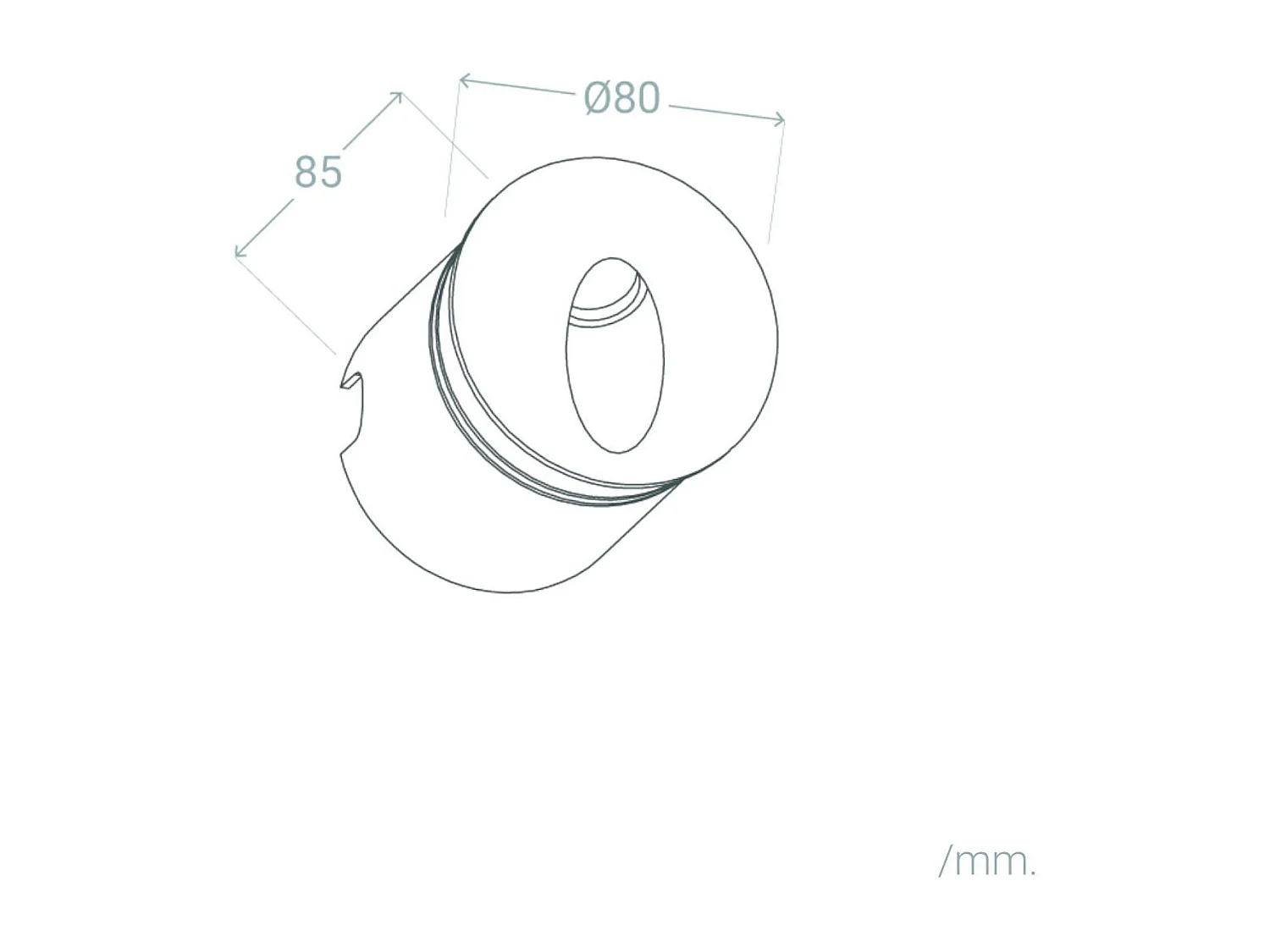 Balise Extérieure Murale LED Encastrable 3W Ronde Boiler  Noire 4000K Blanc neutre